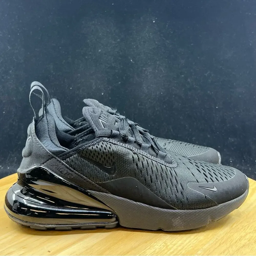 Nike Air Max 270 Triple Black Men's Sneakers Size 10.5 Black AH8050-005 NEW